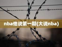 nba他说第一期(大说nba)