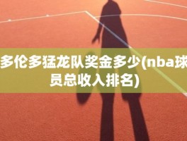 多伦多猛龙队奖金多少(nba球员总收入排名)