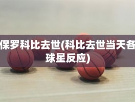 保罗科比去世(科比去世当天各球星反应)