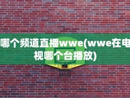 哪个频道直播wwe(wwe在电视哪个台播放)