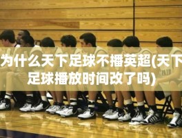 为什么天下足球不播英超(天下足球播放时间改了吗)