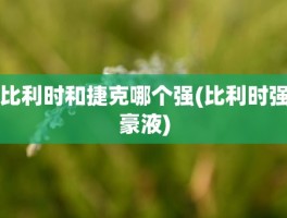 比利时和捷克哪个强(比利时强豪液)