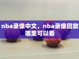 nba录像中文，nba录像回放哪里可以看