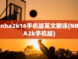 nba2k16手机版英文翻译(NBA2k手机版)