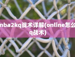 nba2kq战术详解(online怎么q战术)