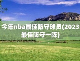 今年nba最佳防守球员(2023最佳防守一阵)