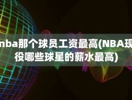 nba那个球员工资最高(NBA现役哪些球星的薪水最高)