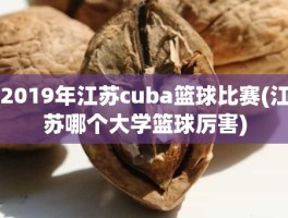 2019年江苏cuba篮球比赛(江苏哪个大学篮球厉害)