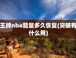 王牌nba能量多久恢复(突破有什么用)