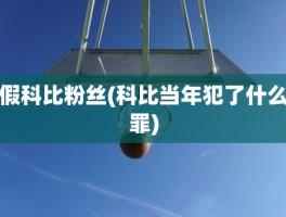 假科比粉丝(科比当年犯了什么罪)