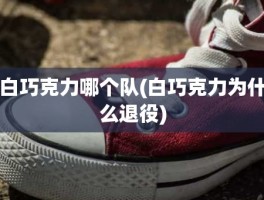白巧克力哪个队(白巧克力为什么退役)