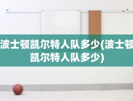 波士顿凯尔特人队多少(波士顿凯尔特人队多少)