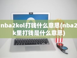 nba2kol打钱什么意思(nba2k里打钱是什么意思)