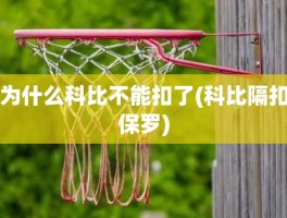 为什么科比不能扣了(科比隔扣保罗)