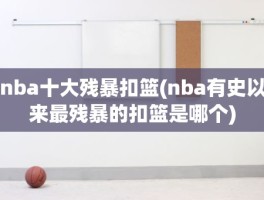 nba十大残暴扣篮(nba有史以来最残暴的扣篮是哪个)