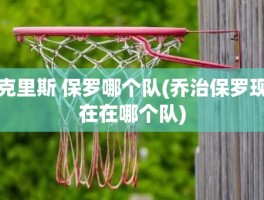 克里斯 保罗哪个队(乔治保罗现在在哪个队)