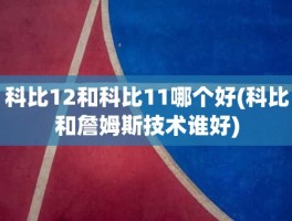 科比12和科比11哪个好(科比和詹姆斯技术谁好)