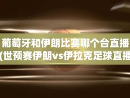 葡萄牙和伊朗比赛哪个台直播(世预赛伊朗vs伊拉克足球直播)