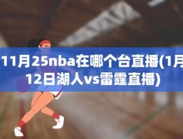 11月25nba在哪个台直播(1月12日湖人vs雷霆直播)