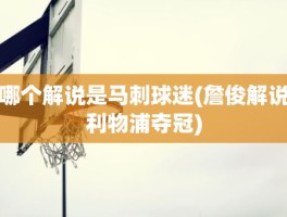 哪个解说是马刺球迷(詹俊解说利物浦夺冠)