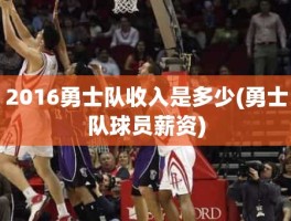 2016勇士队收入是多少(勇士队球员薪资)