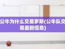 公牛为什么交易罗斯(公牛队交易最新信息)
