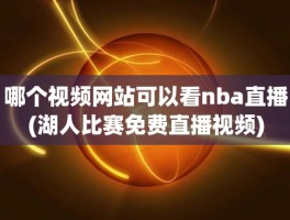 哪个视频网站可以看nba直播(湖人比赛免费直播视频)