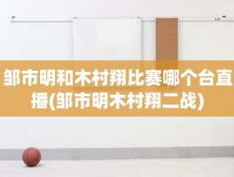 邹市明和木村翔比赛哪个台直播(邹市明木村翔二战)