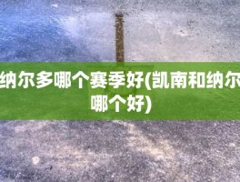 纳尔多哪个赛季好(凯南和纳尔哪个好)