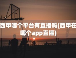 西甲哪个平台有直播吗(西甲在哪个app直播)