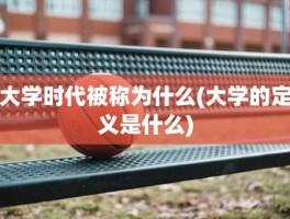 大学时代被称为什么(大学的定义是什么)