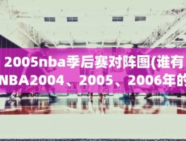 2005nba季后赛对阵图(谁有NBA2004、2005、2006年的季后赛对阵图)