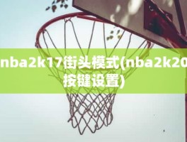 nba2k17街头模式(nba2k20按键设置)