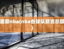 底薪nba(nba各球队薪资总额)