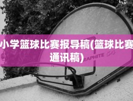 小学篮球比赛报导稿(篮球比赛通讯稿)