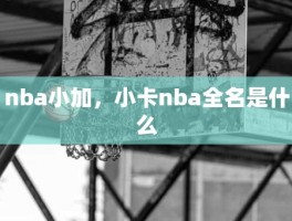 nba小加，小卡nba全名是什么