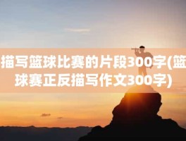 描写篮球比赛的片段300字(篮球赛正反描写作文300字)