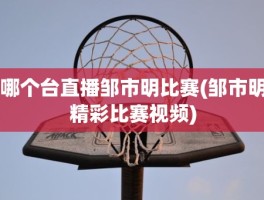 哪个台直播邹市明比赛(邹市明精彩比赛视频)