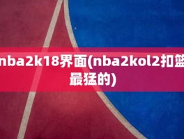 nba2k18界面(nba2kol2扣篮最猛的)