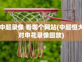 中超录像 看哪个网站(中超恒大对申花录像回放)