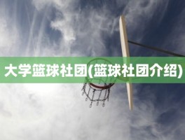 大学篮球社团(篮球社团介绍)