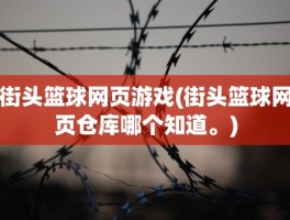 街头篮球网页游戏(街头篮球网页仓库哪个知道。)