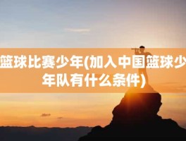 篮球比赛少年(加入中国篮球少年队有什么条件)