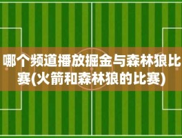 哪个频道播放掘金与森林狼比赛(火箭和森林狼的比赛)