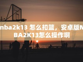 nba2k13 怎么扣篮，安卓版NBA2K13怎么操作啊