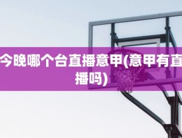今晚哪个台直播意甲(意甲有直播吗)