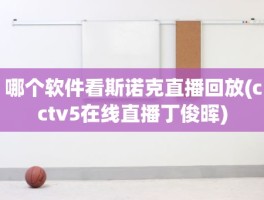 哪个软件看斯诺克直播回放(cctv5在线直播丁俊晖)