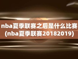 nba夏季联赛之后是什么比赛(nba夏季联赛20182019)