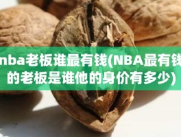 nba老板谁最有钱(NBA最有钱的老板是谁他的身价有多少)