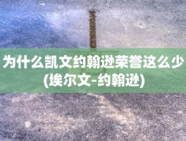 为什么凯文约翰逊荣誉这么少(埃尔文-约翰逊)